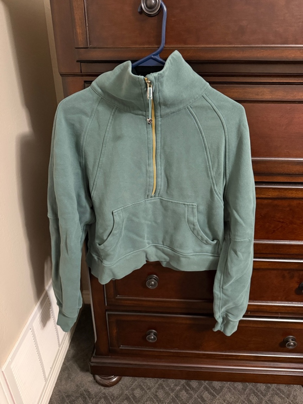 lululemon athletica Scuba Sage Green Half-Zip Pullover Hoodie